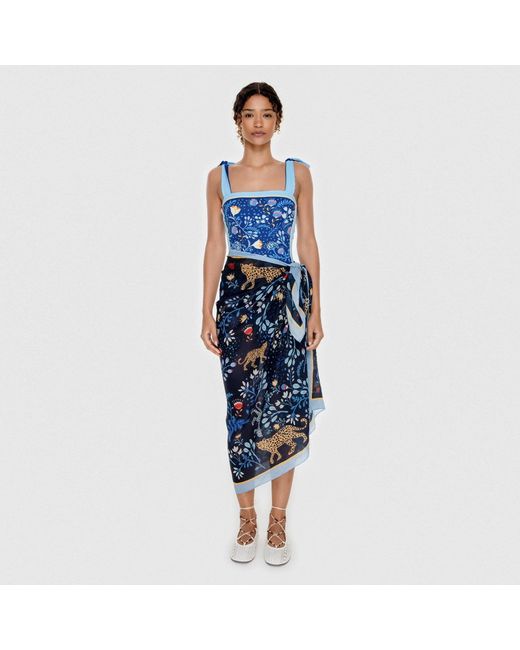 Jessie Zhao New York Blue Beach Sarong Wrap