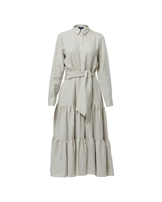 Helen Mcalinden Gray Neutrals Adele Oatmeal Linen Dress