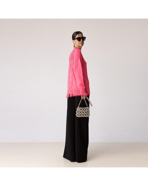 Nissa Pink Wool Open Knit