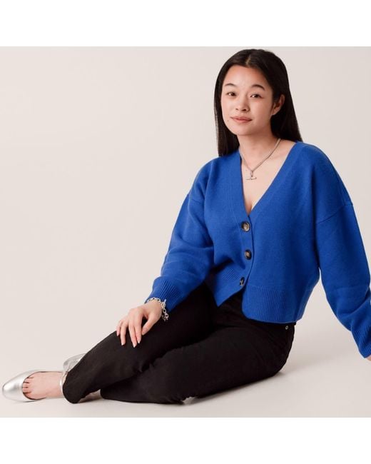 Porridge Knitwear Blue Cashmere Lucy Cardigan
