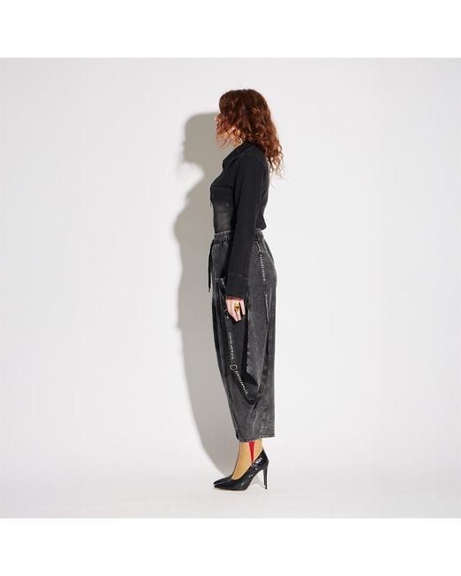 Circular Path Gray Balloon Denim Jeans
