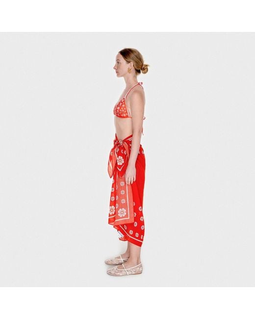 Jessie Zhao New York Red Beach Sarong Wrap