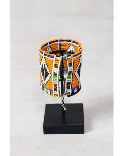 Botanical Boys Black Beaded Maasai Cuff Bracelet