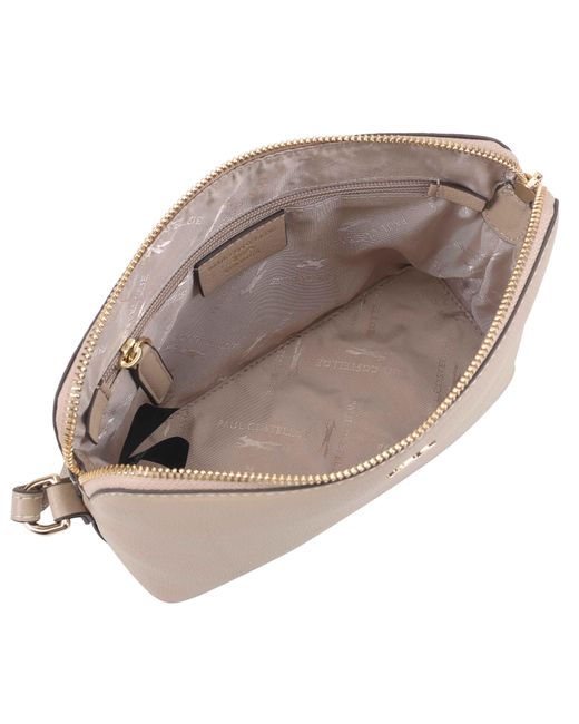 Paul Costelloe Natural Lenya Leather Crossbody Bag