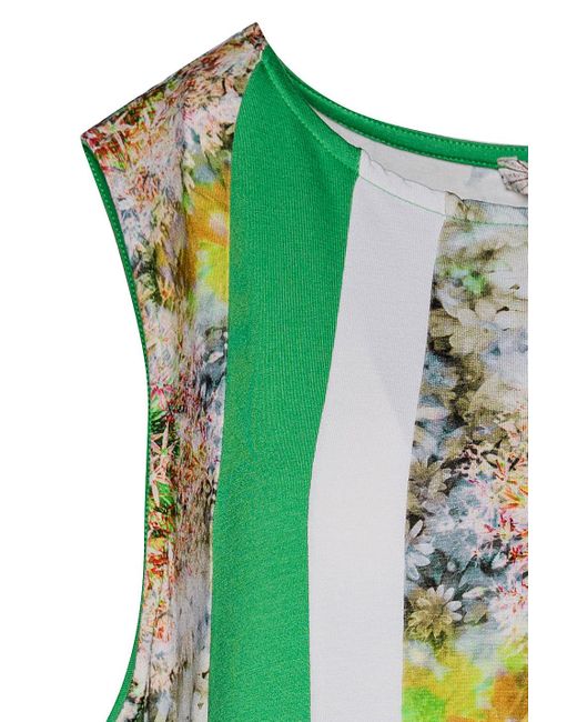 Conquista Green Floral A Line Dress Plus Size