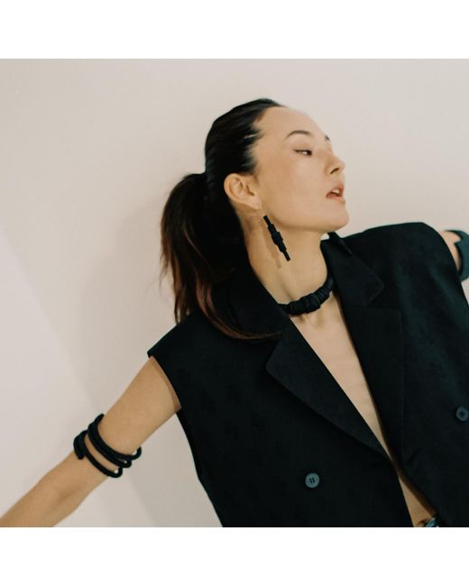 WAIWAI Black Gradient Dangle Earrings