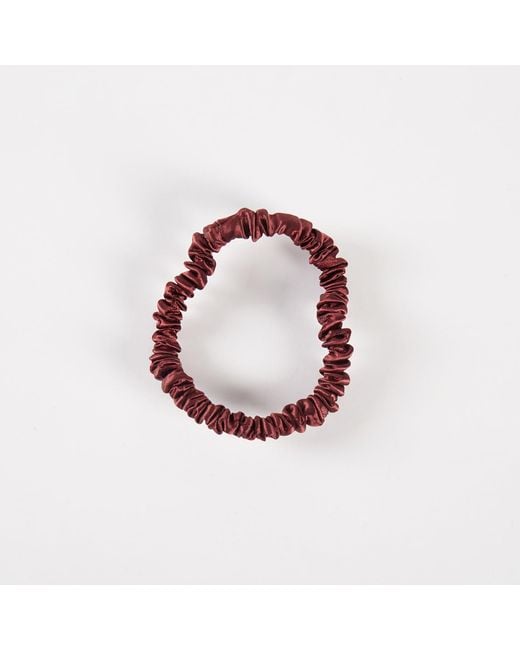 Soft Strokes Silk Red Pure Mulberry Silk Skinny Scrunchie Set Of Five