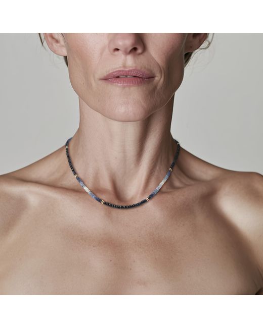 Bombyx House Blue Sapphire Ombre Station Necklace