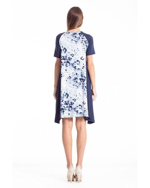 Conquista Blue Animal Print Detail Dress