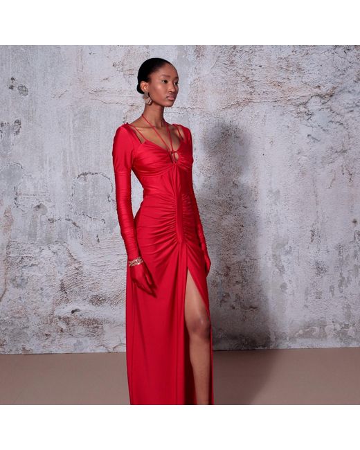 AGGI by HALEWSKI Red Dianna Maxi Evening Dress