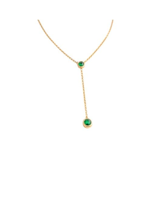 Lily Flo Jewellery Metallic Aurora Emerald Lariat Neccklace