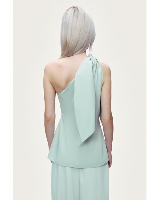 Nocturne Blue Shoulder Tie Blouse