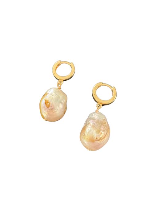 Herself Collections Metallic Solid Beale Pearl Earrings
