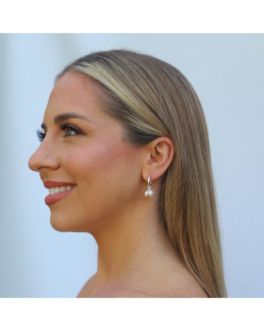 Kiri & Belle White Harlow Pearl Cluster Hoop Sterling Earrings