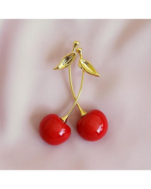 POPORCELAIN Red Porcelain Cherry Earrings