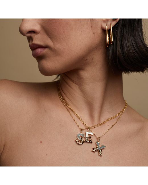 Kasun Metallic Plated S Initial Necklace With Marble