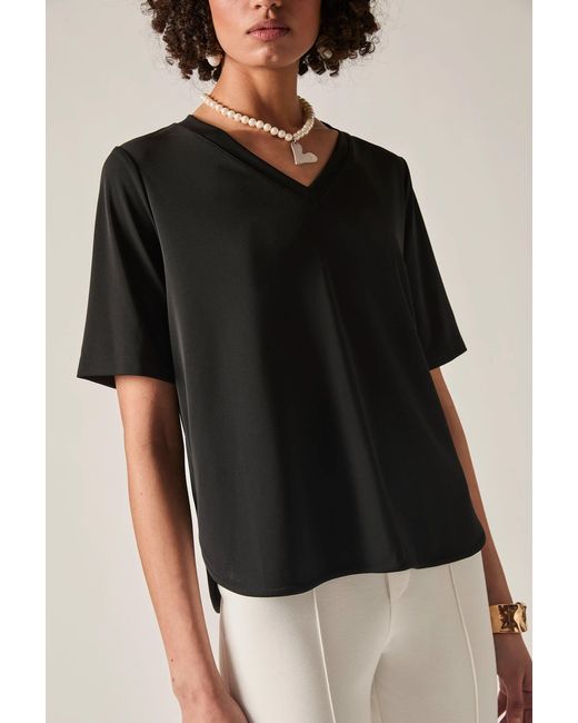 James Lakeland Black Jersey V-Neck Top