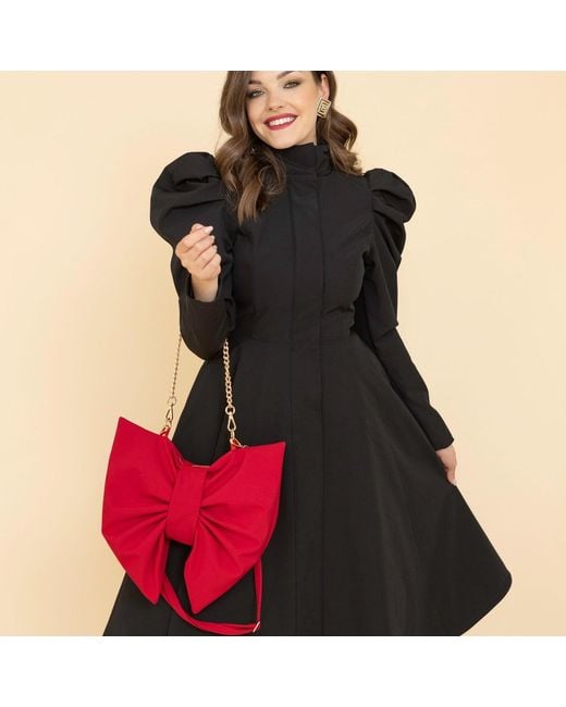 RainSisters Red Bow Clutch Purse