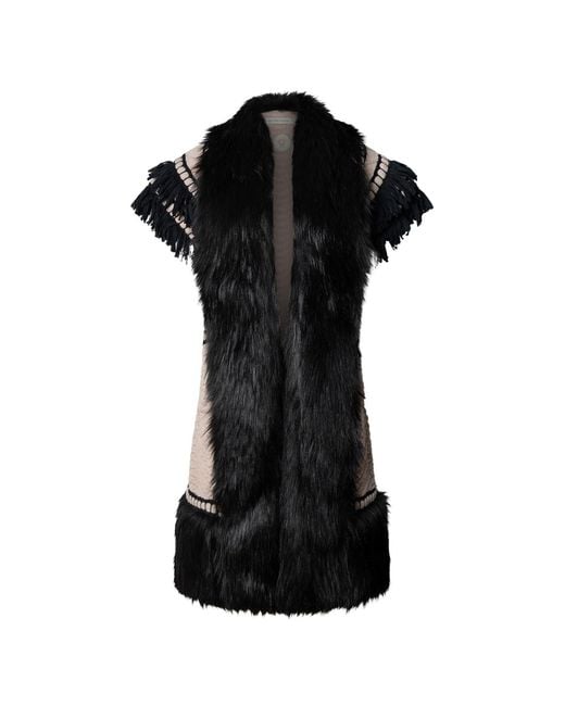 The Extreme Collection Black Faux Fur Waistcoat Edward