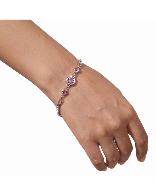 Modenaire Metallic Fuchsia Crystal Glitter Bracelet Bangle