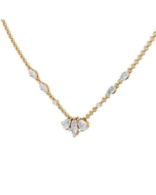Aya Fine Jewelry Metallic Pear & Marquise Lab Diamond Station Necklace