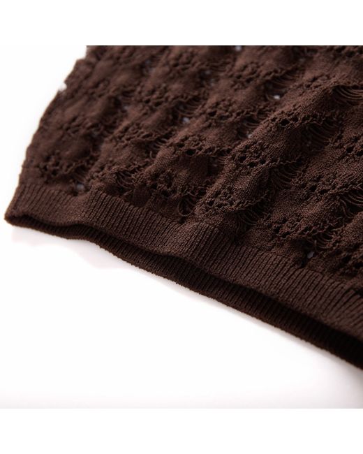 Fully Fashioning Brown Kim Crochet Cropped Top