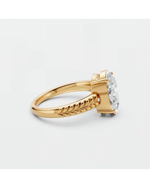 Aya Fine Jewelry Metallic 3.58 Ct Oval Lab Diamond Engagement Ring