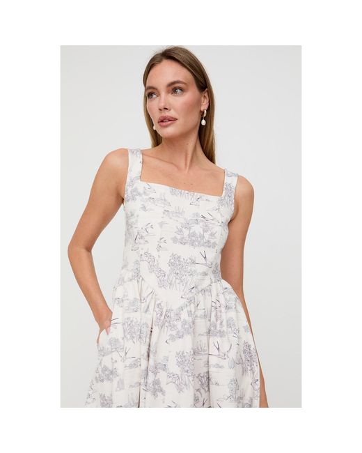 Lily and Lionel Natural Neutrals Hayley Corset Inspired Josephine Print Midi Dress