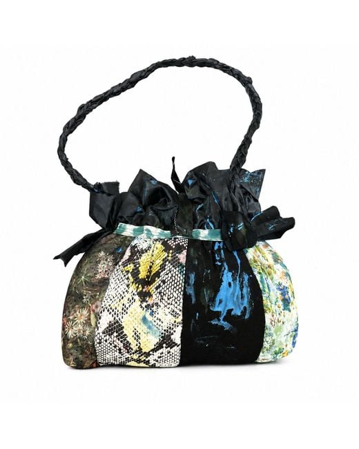 Miro Misljen Green Hand-Painted Puffy Ribbon Bag