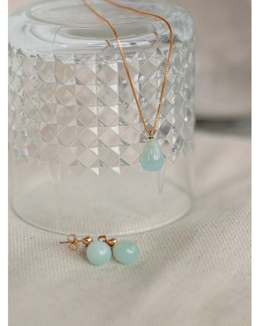 Katy Faye Blue Neutrals March Aquamarine Earrings
