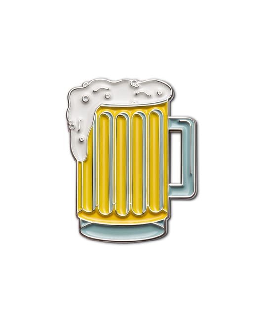 Make Heads Turn White Enamel Pin Beer