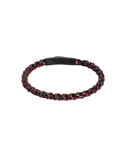 Tateossian Brown Thompson Cord Box Chain Bracelet for men