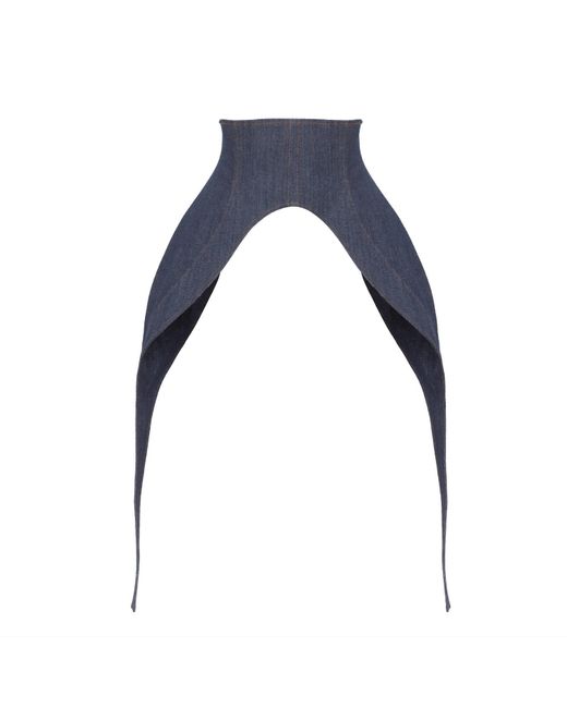 Julia Allert Blue Minimalist Waist Corset For Layering Denim