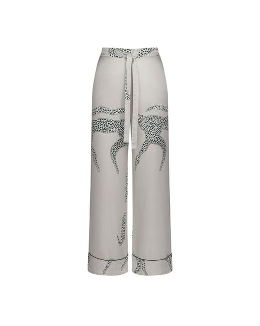 Piola Gray Silk Pyjama Trousers