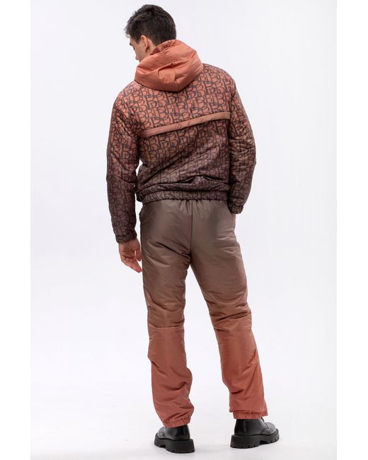 Maison Bogomil Brown Down Jacket With Original Print for men