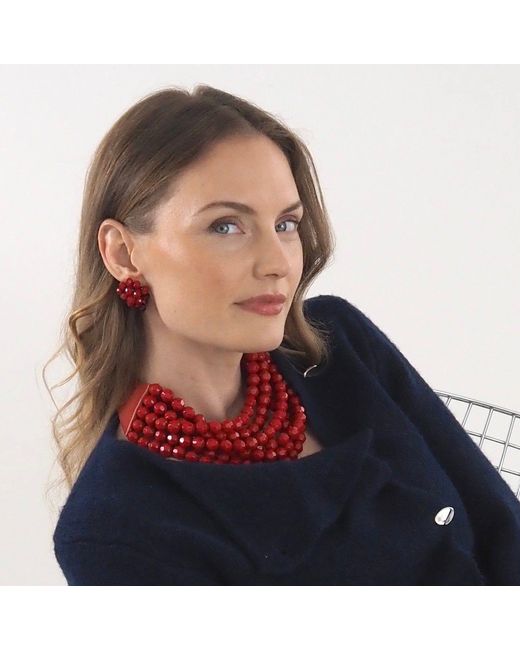 Fairchild Baldwin Red Pear Earrings Ruby