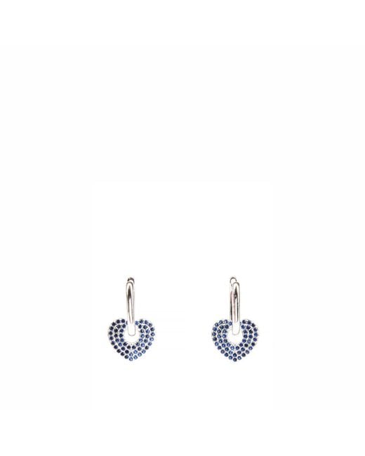 Addicted White Danae Stud Earrings With Heart