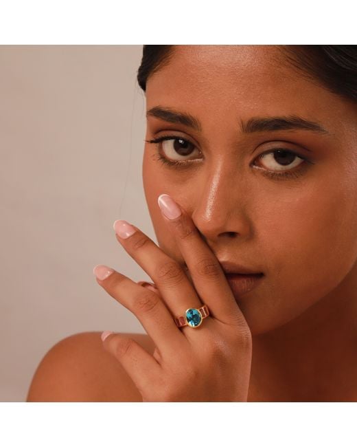 GEM BAZAAR Blue Delilah & Topaz Ring