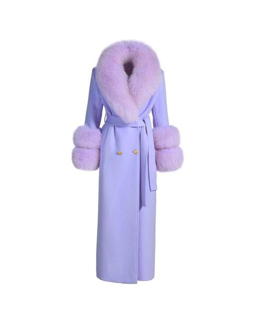 Hortons England Purple Mayfair Cashmere Long Coat