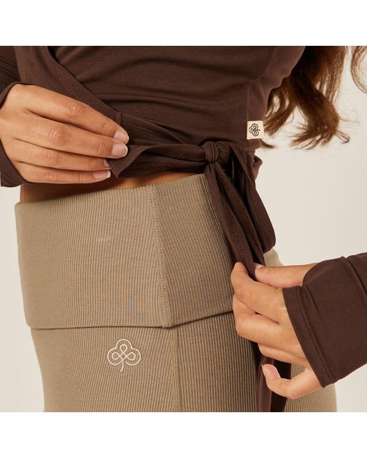 Be Athletica Brown The Ultimate Ballet Wrap-Top