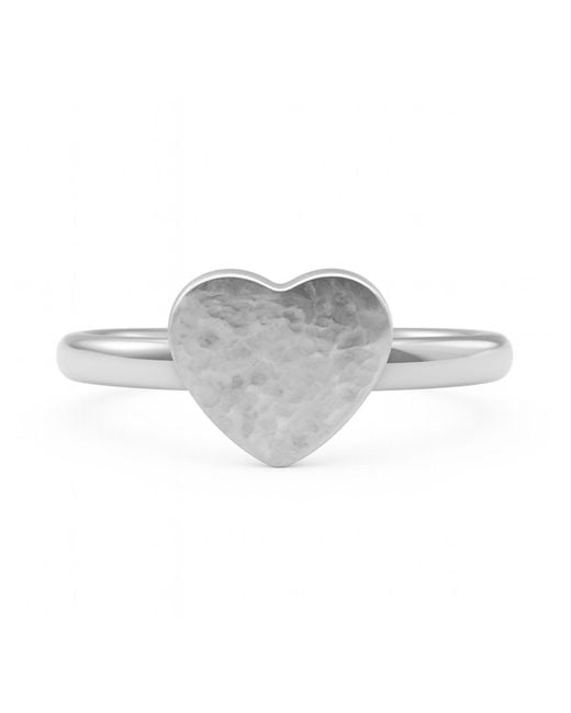 Unaloe Gray Large Hammered Heart Ring