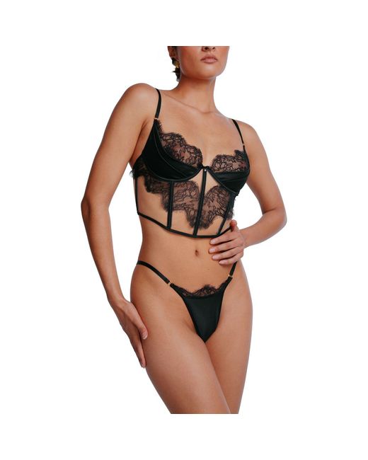 Perilla Lingerie Black Grisella Semi-Corset