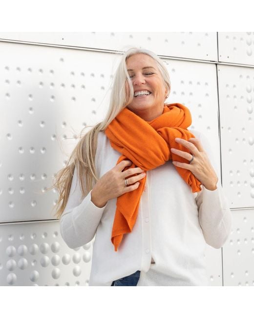 tirillm Orange Alfie Large Cashmere Scarf