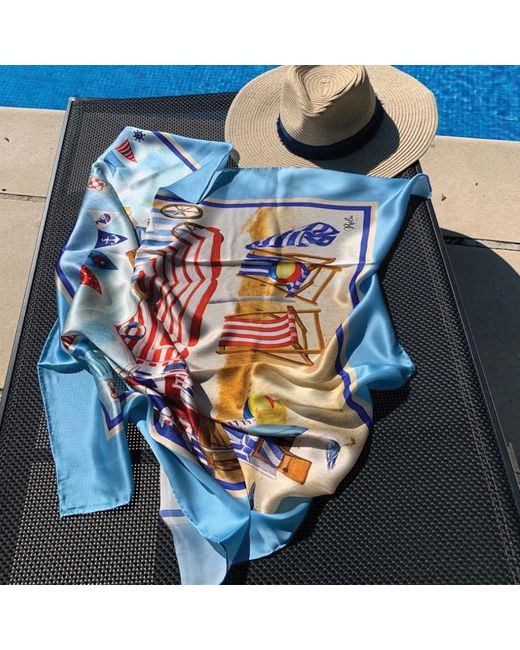 Ralufineart Multicolor By The North Sea Silk Scarf