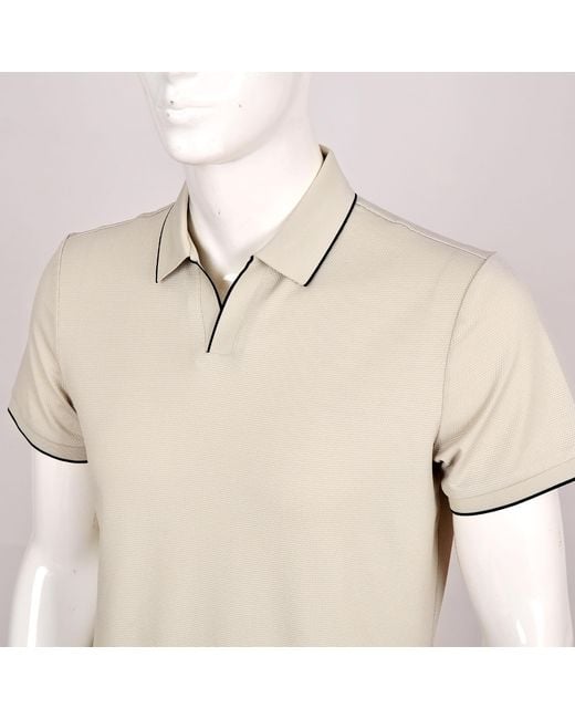 DAVID WEJ Yellow Neutrals Marco V-Neck Polo Shirt for men