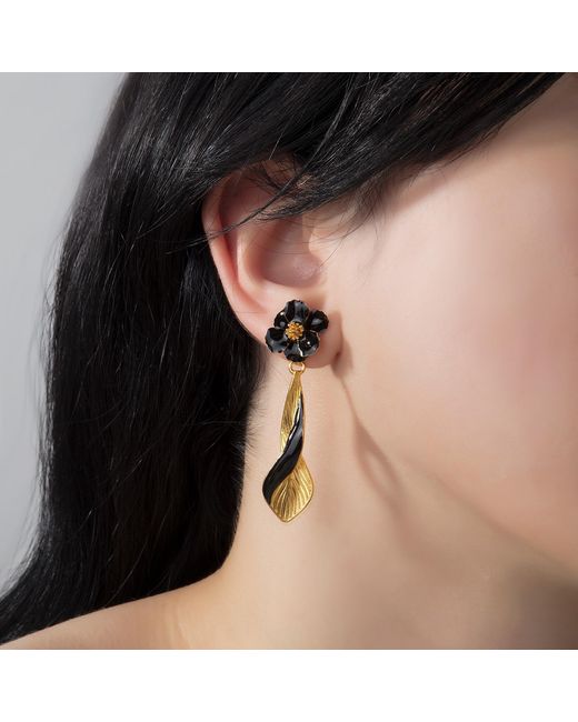 Milou Jewelry Black Infinity Drop Earrings