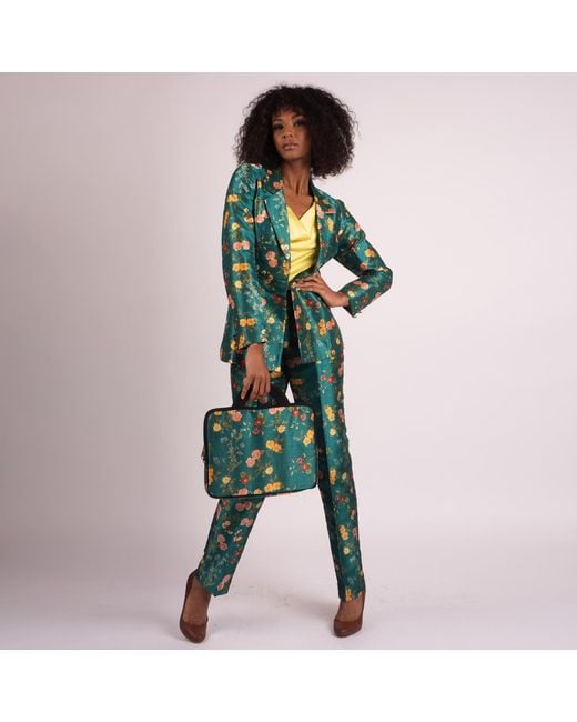 Richa Sharma Green Single Breasted Tailored Blazer Jacket