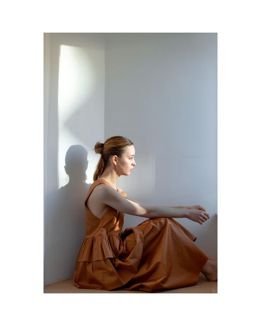 KAROLINA OZOLINSIUTE Brown Bonnie Light Cotton Maxi Dress