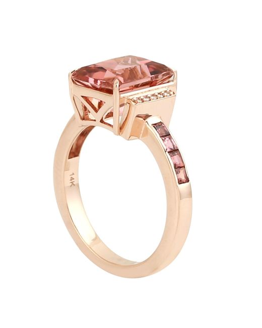 Artisan Pink Rose Tourmaline & Diamond Ring