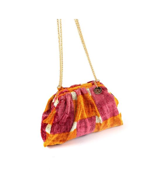 SJW BAGS LONDON Red Neutrals Victoria Ikat Multicolour Bag